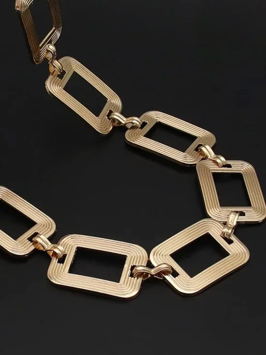 Women's Chain Belt Metal Waist Belt Chunky Belly Link Belt - Picture 6 of 7